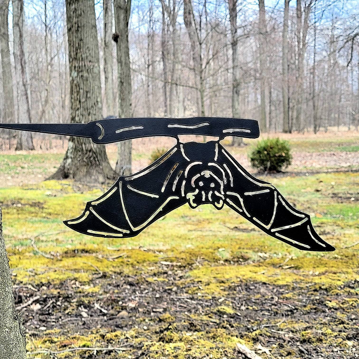 Bat Metal Garden Stake Metal Garden Stake — lifestyle setting