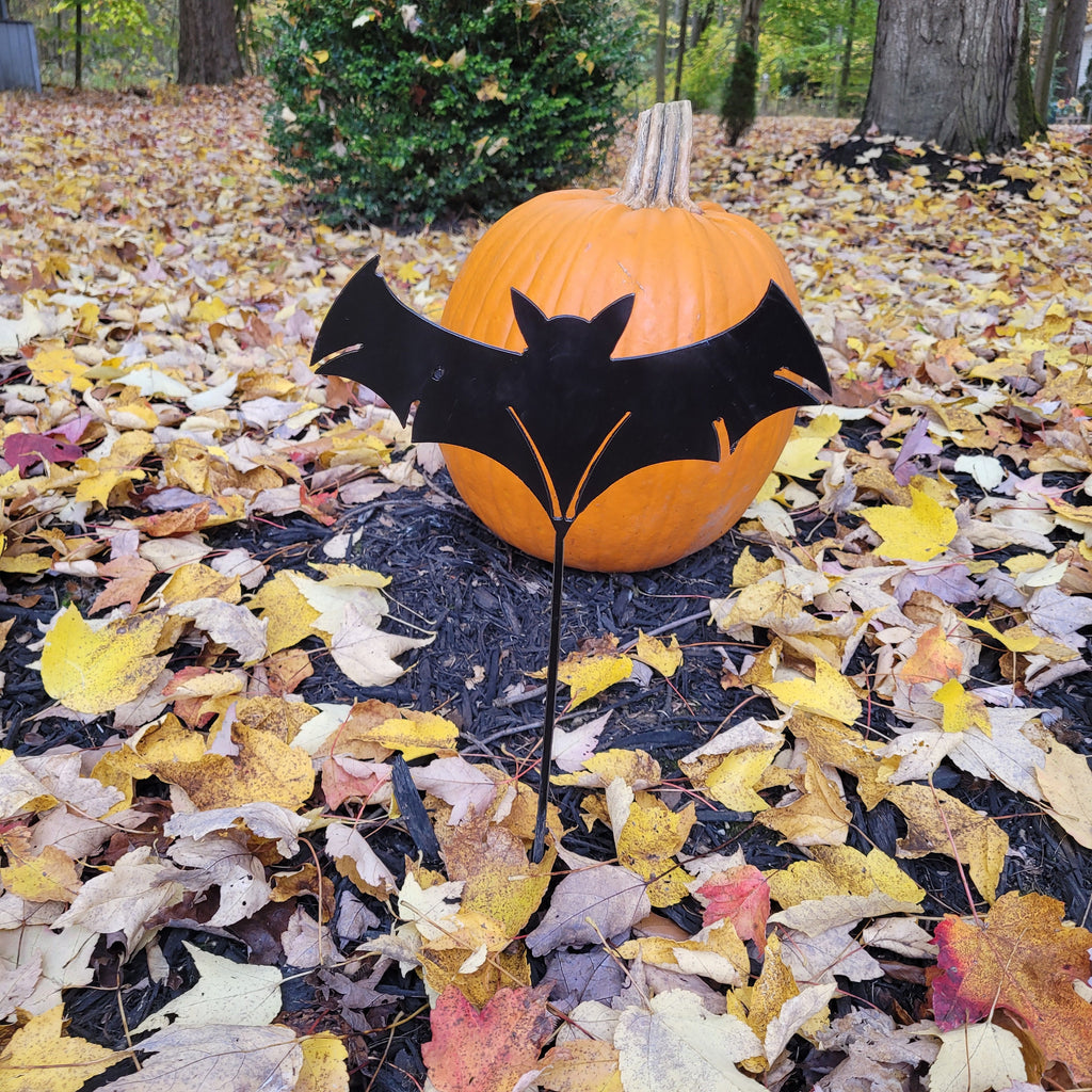 Spooky Bat Metal Garden Stake Metal Garden Stake — front view on white background