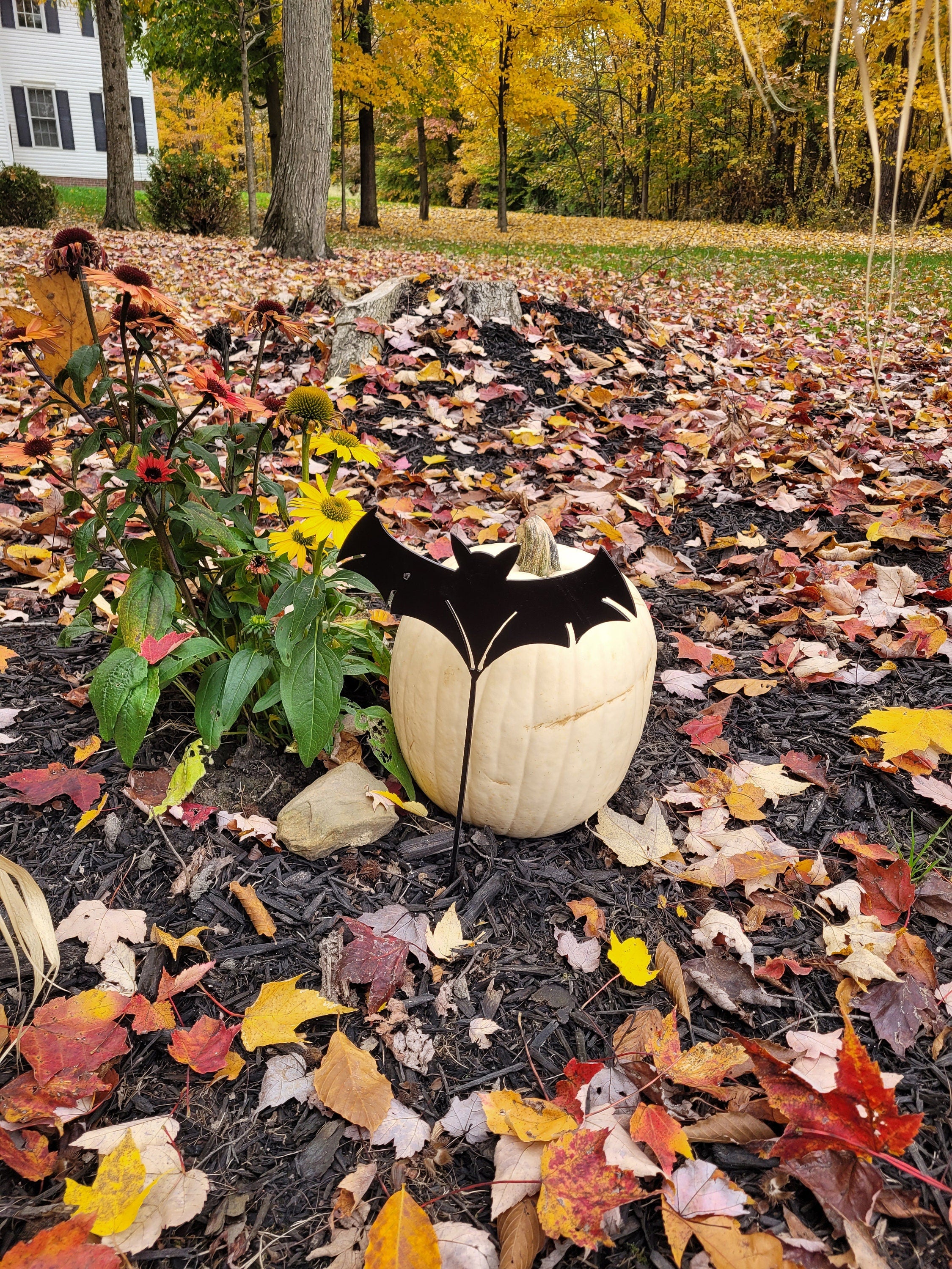 Spooky Bat Metal Garden Stake Metal Garden Stake — alternate angle