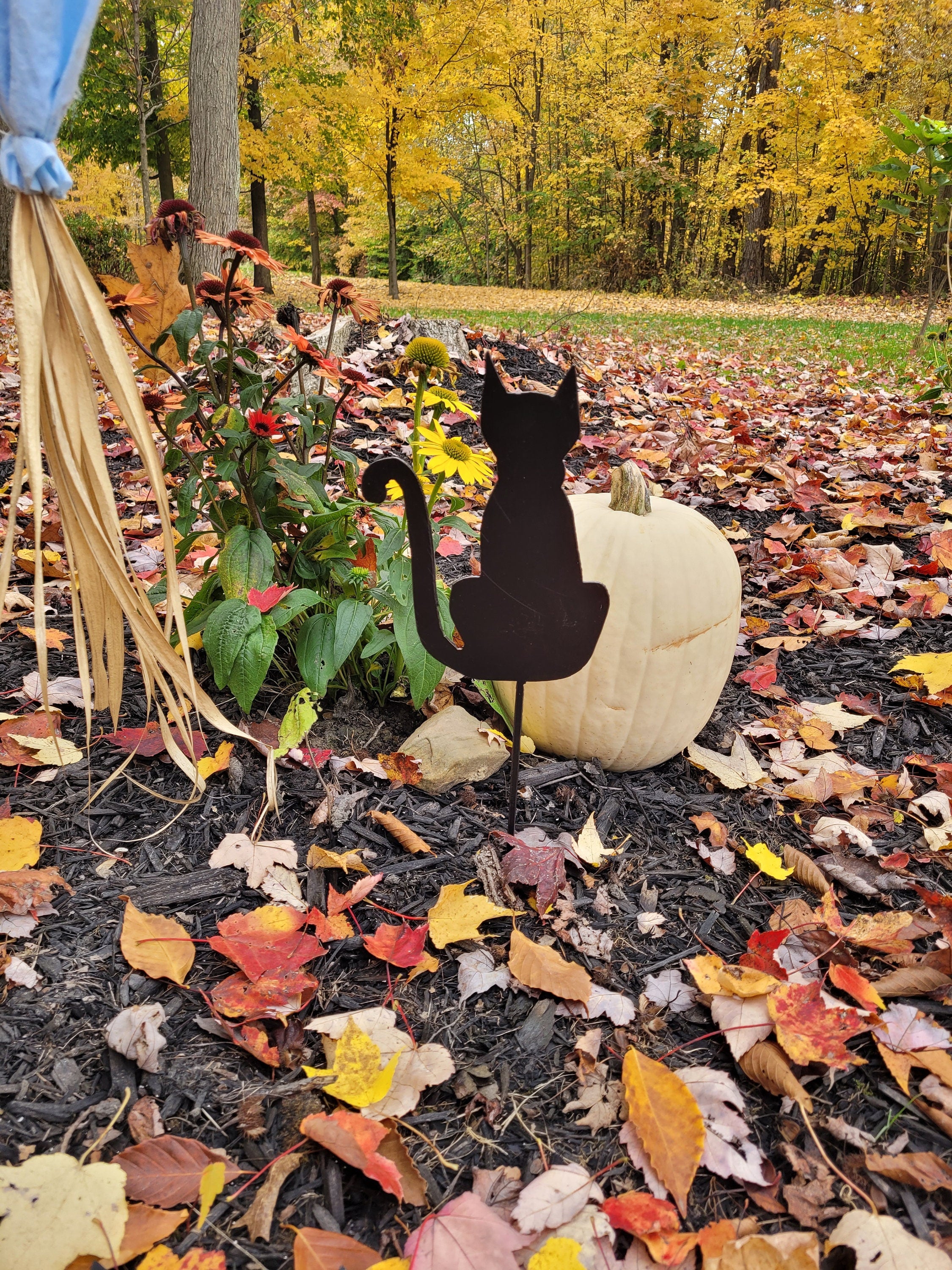 Halloween Black Cat Garden Stake Metal Garden Stake — alternate angle