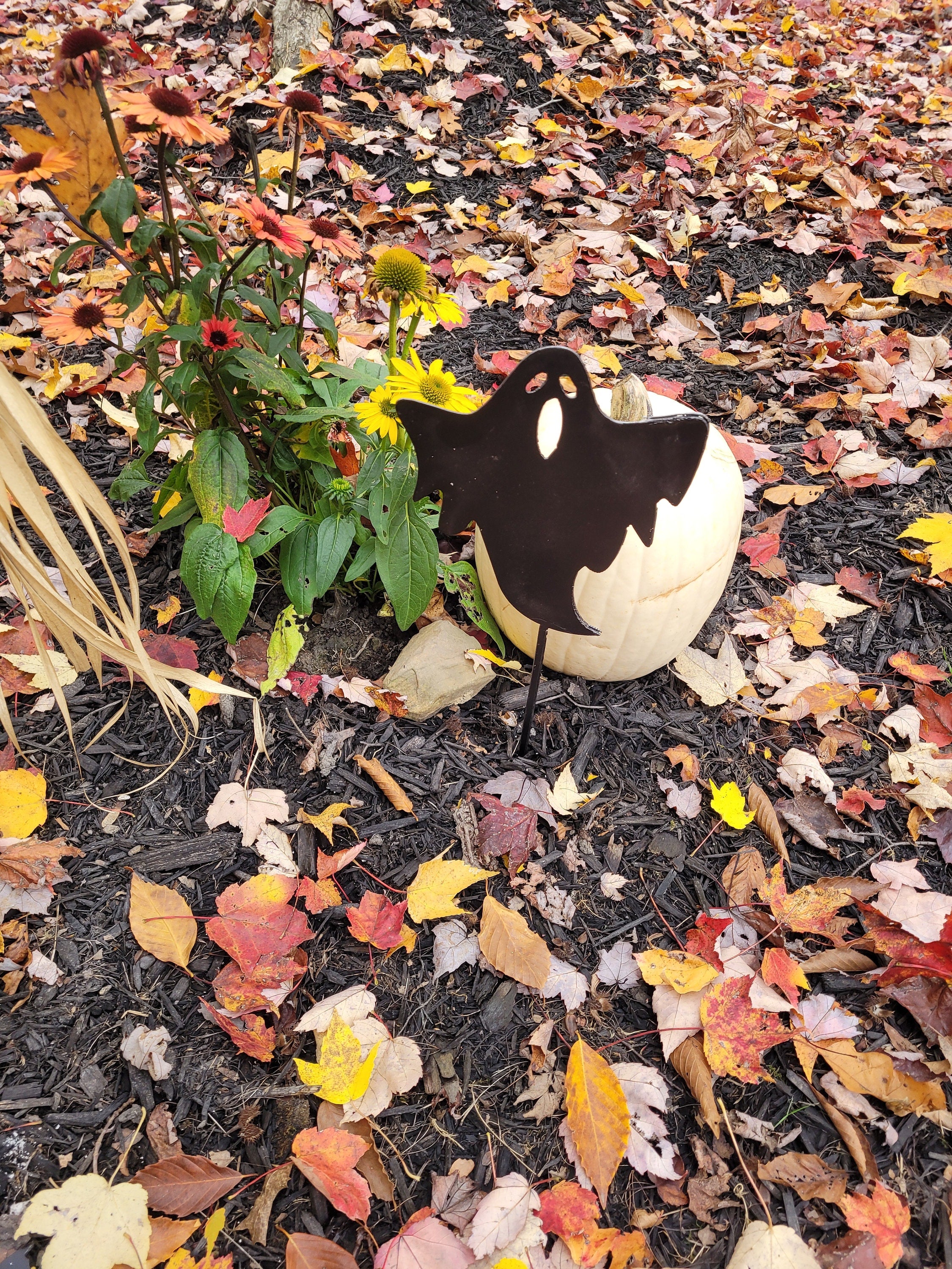 Halloween Ghost Metal Garden Stake Metal Garden Stake — alternate angle