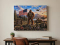 Veteran Bigfoot Canvas Print Canvas Print — front view on white background