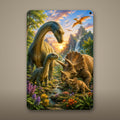 Dinosaur Family Valley Aluminum Sign Aluminum Sign — front view on white background