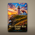 West Quoddy Head Light Metal Wall Art, Aluminum Sign, Lubec, Maine Coastal Decor, Nautical Wall Hanging, Lighthouse Lover Gift