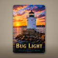 Bug Light Metal Wall Art, Aluminum Sign, South Portland, Maine Coastal Decor, Nautical Wall Hanging, Lighthouse Lover Gift