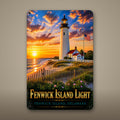 Fenwick Island Light Metal Wall Art, Aluminum Sign, Fenwick Island, Delaware Coastal Decor, Nautical Wall Hanging, Lighthouse Lover Gift