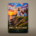 Owls Head Light Metal Wall Art, Aluminum Sign, Owls Head, Maine Coastal Decor, Nautical Wall Hanging, Lighthouse Lover Gift