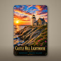 Castle Hill Lighthouse Metal Wall Art, Aluminum Sign, Newport, Rhode Island Coastal Decor, Nautical Wall Hanging, Lighthouse Lover Gift