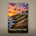 Pemaquid Point Light Metal Wall Art, Aluminum Sign, Bristol, Maine Coastal Decor, Nautical Wall Hanging, Lighthouse Lover Gift
