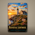 Beavertail Lighthouse Metal Wall Art, Aluminum Sign, Jamestown, Rhode Island Coastal Decor, Nautical Wall Hanging, Lighthouse Lover Gift