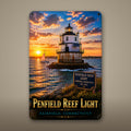 Penfield Reef Light Metal Wall Art, Aluminum Sign, Fairfield, Connecticut Coastal Decor, Nautical Wall Hanging, Lighthouse Lover Gift