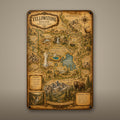 Vintage Yellowstone Map Aluminum Sign Aluminum Sign — front view on white background