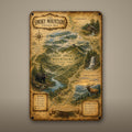 Vintage Smoky Mountains Map Aluminum Sign Aluminum Sign — front view on white background