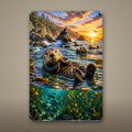 Sea Otter Metal Wall Art, Aluminum Sign, Marine Wildlife Wall Decor, Coastal Beach House Gift — aluminum sign mockup