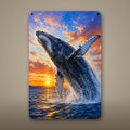 Humpback Whale Breaching Metal Wall Art, Aluminum Sign, Marine Wildlife Wall Decor, Coastal Beach House Gift — aluminum sign mockup