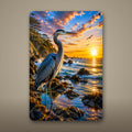Great Blue Heron Metal Wall Art, Aluminum Sign, Marine Wildlife Wall Decor, Coastal Beach House Gift — aluminum sign mockup