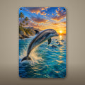 Dolphin Pod Metal Wall Art, Aluminum Sign, Marine Wildlife Wall Decor, Coastal Beach House Gift — aluminum sign mockup
