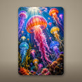 Jellyfish Metal Wall Art, Aluminum Sign, Marine Wildlife Wall Decor, Coastal Beach House Gift — aluminum sign mockup
