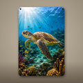 Sea Turtle Portrait Metal Wall Art, Aluminum Sign, Marine Wildlife Wall Decor, Coastal Beach House Gift — aluminum sign mockup