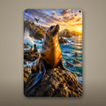 Sea Lion Metal Wall Art, Aluminum Sign, Marine Wildlife Wall Decor, Coastal Beach House Gift — aluminum sign mockup