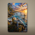 Seal Metal Wall Art, Aluminum Sign, Marine Wildlife Wall Decor, Coastal Beach House Gift — aluminum sign mockup