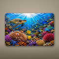 Coral Reef Study Metal Wall Art, Aluminum Sign, Marine Wildlife Wall Decor, Coastal Beach House Gift — aluminum sign mockup