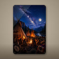 Starry Teepee Camp Aluminum Sign Aluminum Sign — front view on white background