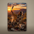 Native Pottery Scene Aluminum Sign Aluminum Sign — front view on white background