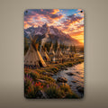 Mountain Teepee Village Aluminum Sign Aluminum Sign — front view on white background