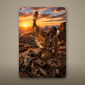 Southwestern Sunset Mesa Aluminum Sign Aluminum Sign — front view on white background