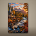 Autumn Teepee Creek Aluminum Sign Aluminum Sign — front view on white background