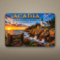 Acadia National Park Sign, Bass Harbor Head Light Metal Wall Art, Maine Aluminum Vintage Travel Poster Gift