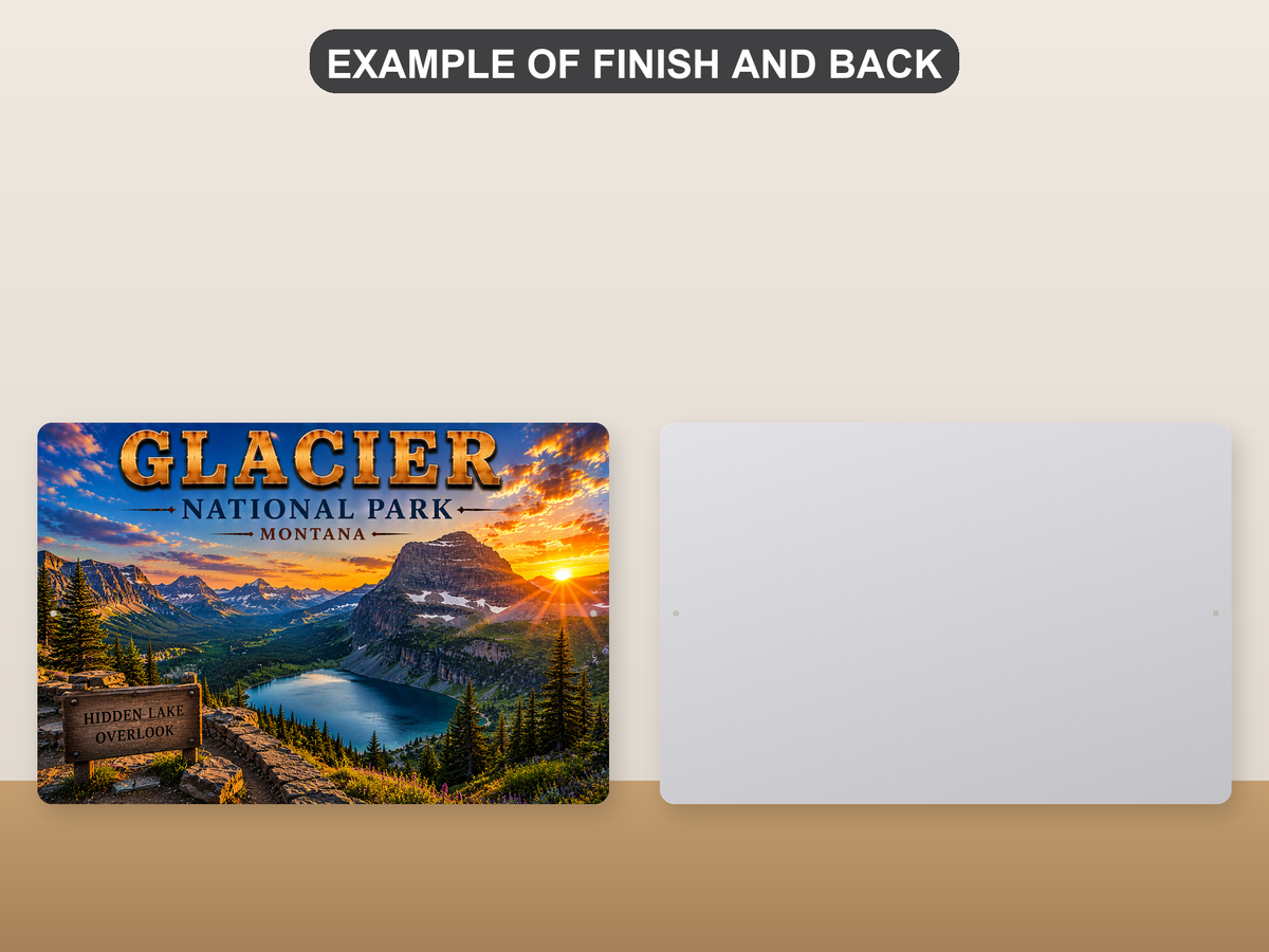 Vintage Glacier National Park Metal Sign