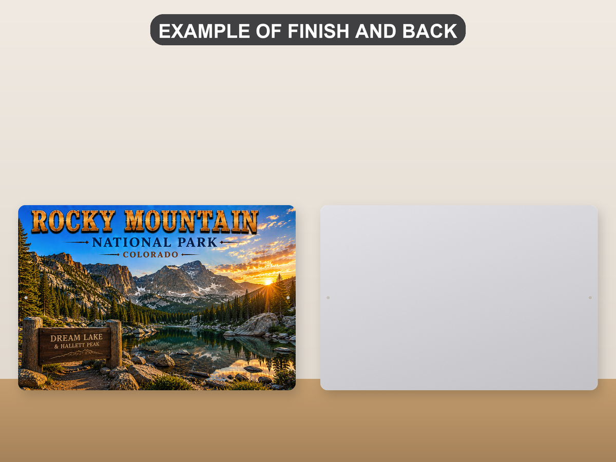 Rustic Rocky Mountain National Park Metal Sign