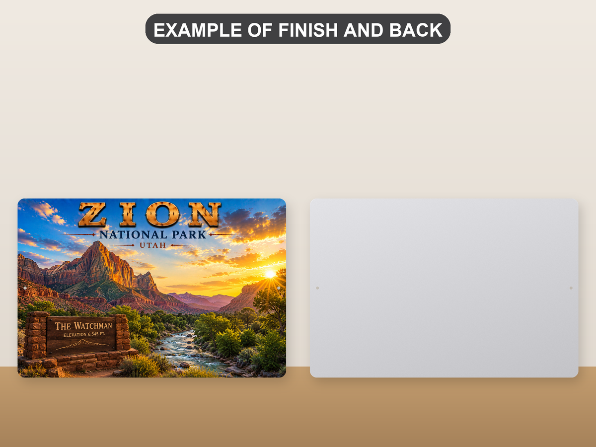 Rustic Zion National Park Metal Sign