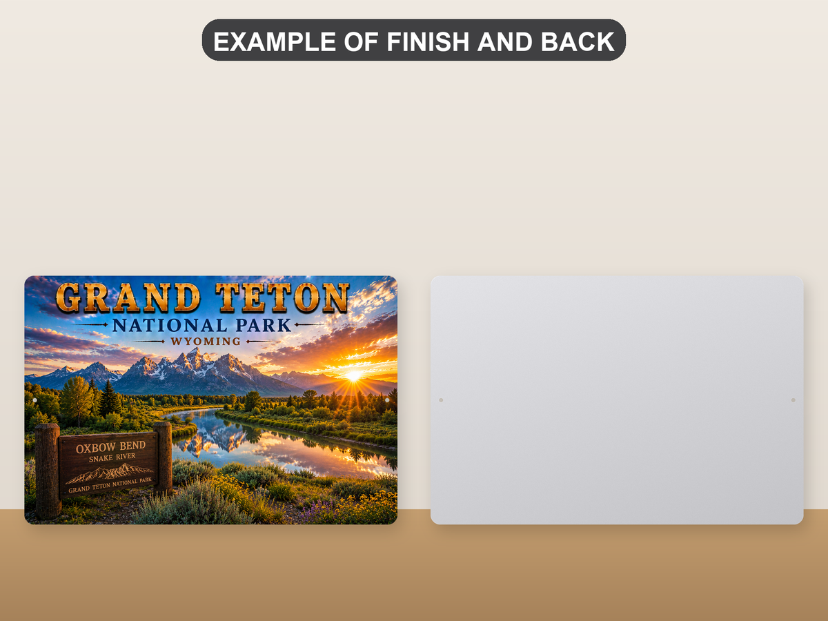 Rustic Grand Teton National Park Metal Sign