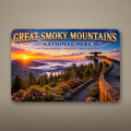 Great Smoky Mountains National Park Sign, Clingmans Dome Metal Wall Art, Tennessee & North Carolina Aluminum Vintage Travel Poster Gift