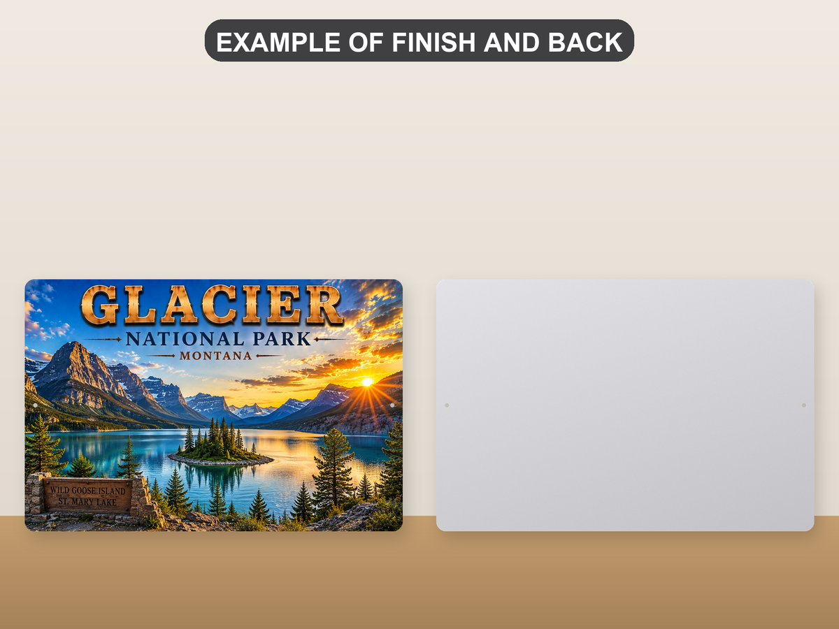 Rustic Glacier National Park Metal Sign