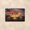 One Nation Under God Patriotic on a sublimated 8 x 12 in aluminum sign, shown whole against a plain wall — wall decor, handmade gift.