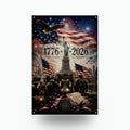 1776-2026 250 Years of Freedom Patriotic Meta Aluminum Sign — front view on white background