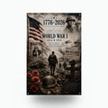 World War I 1914-1918 Patriotic Metal Sign Aluminum Sign — front view on white background