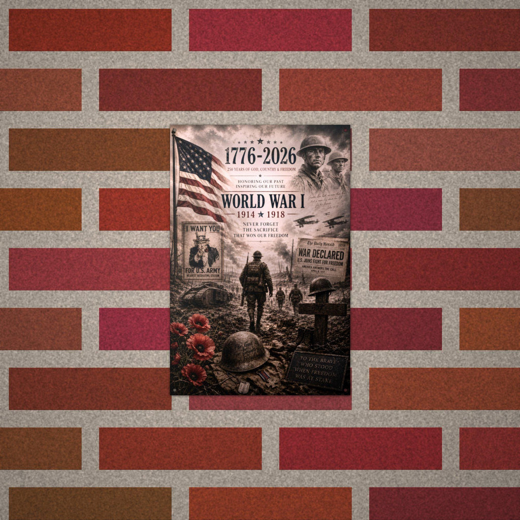 World War I 1914-1918 Patriotic Metal Sign Aluminum Sign — alternate angle