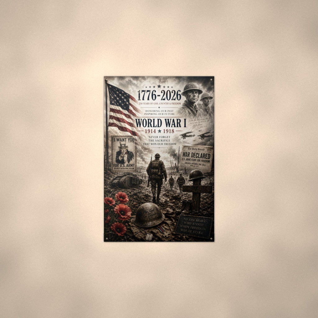 World War I 1914-1918 Patriotic Metal Sign Aluminum Sign — alternate angle