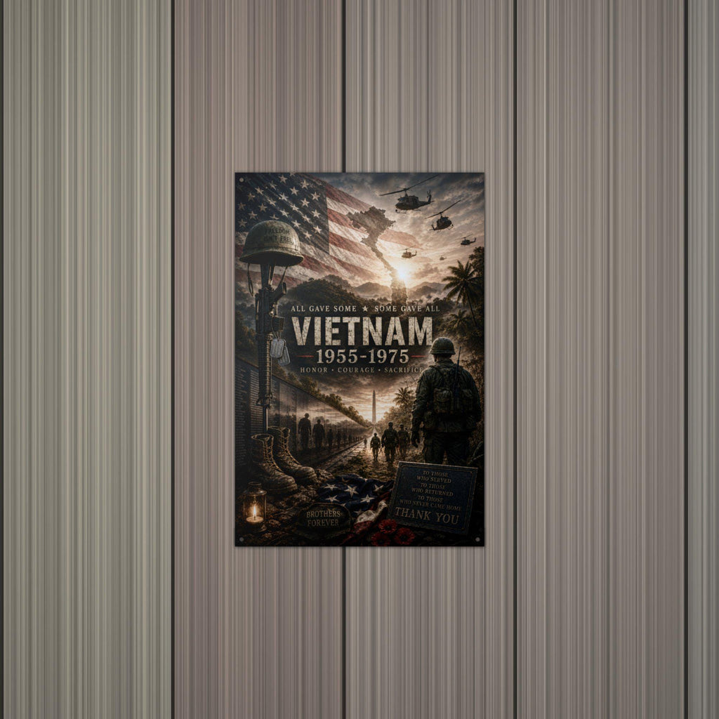 Vietnam 1955-1975 Patriotic Metal Sign Aluminum Sign — lifestyle setting