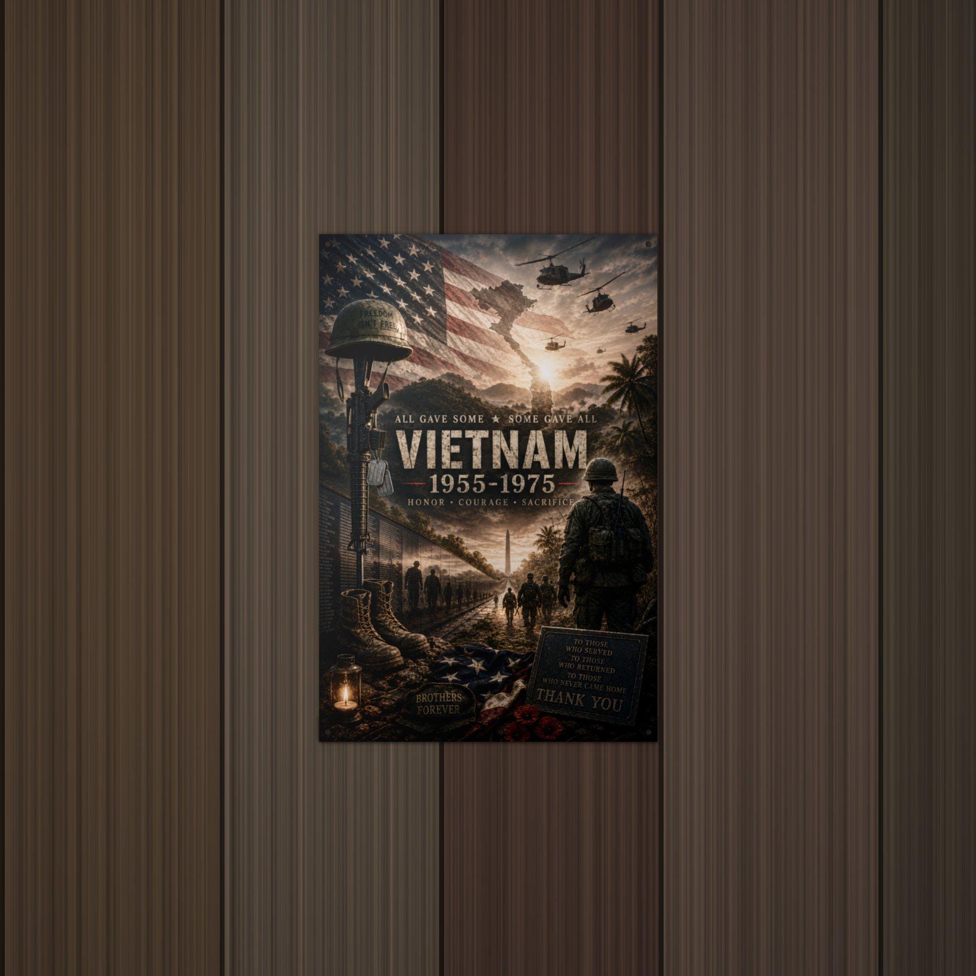 Vietnam 1955-1975 Patriotic Metal Sign Aluminum Sign — detail view