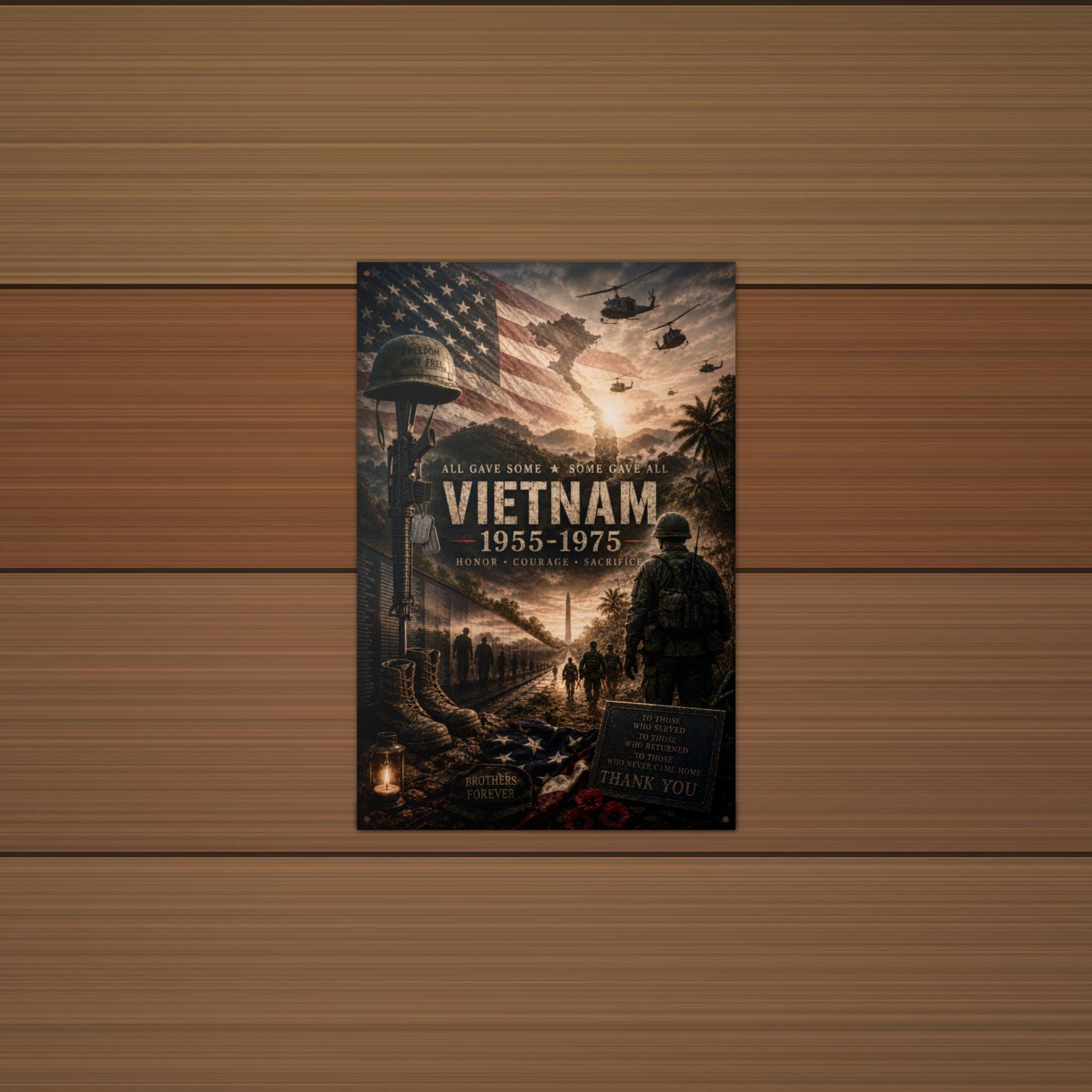 Vietnam 1955-1975 Patriotic Metal Sign Aluminum Sign — alternate angle