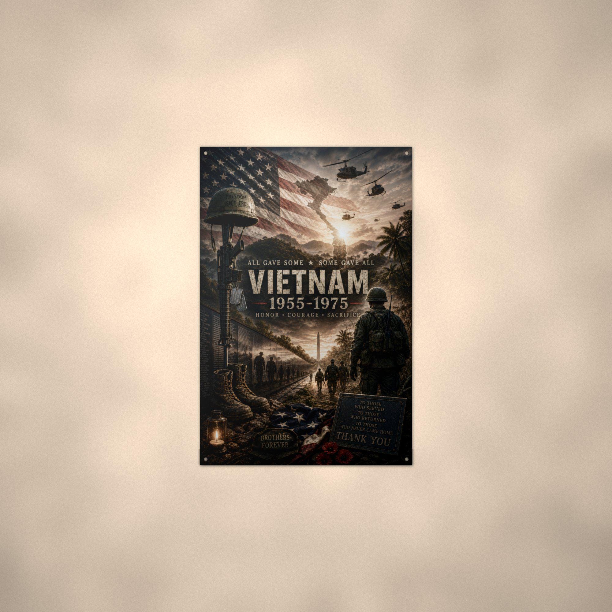 Vietnam 1955-1975 Patriotic Metal Sign Aluminum Sign — alternate angle