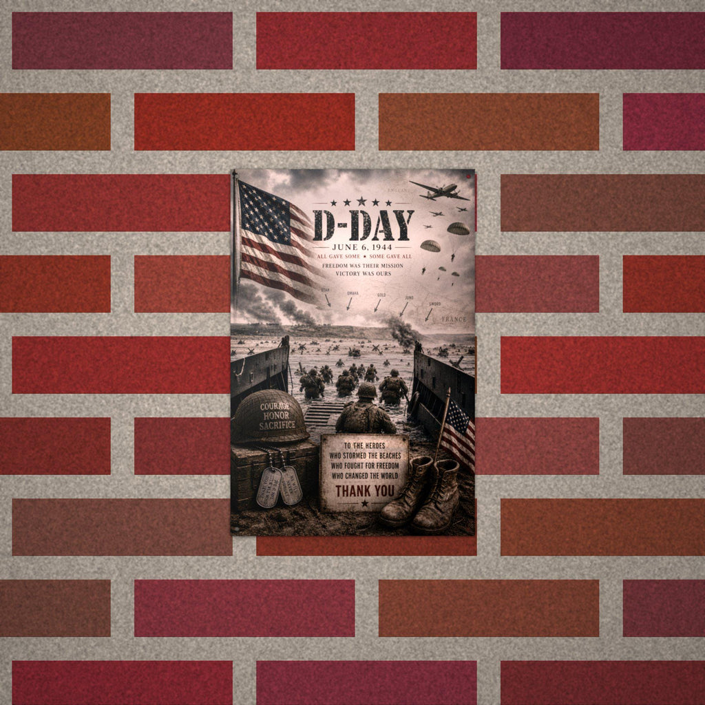 D-Day June 6 1944 Patriotic Metal Sign Aluminum Sign — alternate angle