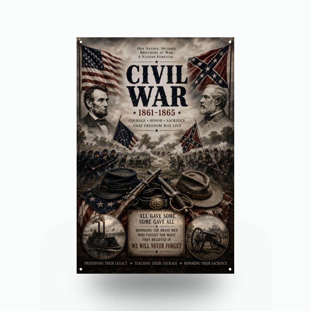 Civil War 1861-1865 Patriotic Metal Sign Aluminum Sign — front view on white background