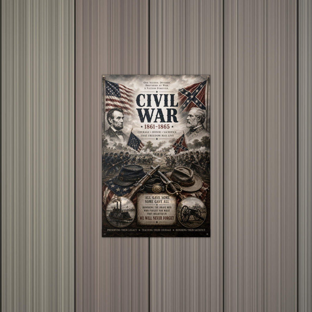 Civil War 1861-1865 Patriotic Metal Sign Aluminum Sign — lifestyle setting